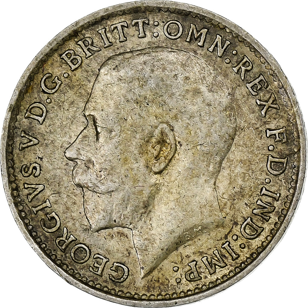 Great Britain, George V, 3 Pence, 1916, Silver, AU(50-53), KM:813