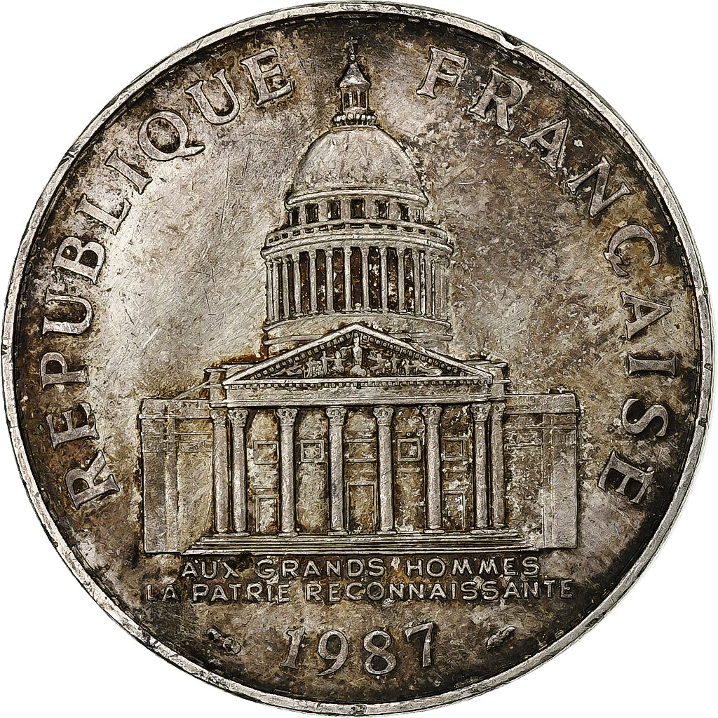 France, 100 Francs, Panthéon, 1987, Paris, Silver, EF(40-45), Gadoury:898, Le