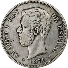 Spagna, Amadeao I, 5 Pesetas, 1871 (74), Madrid, Argento, MB+, KM:666