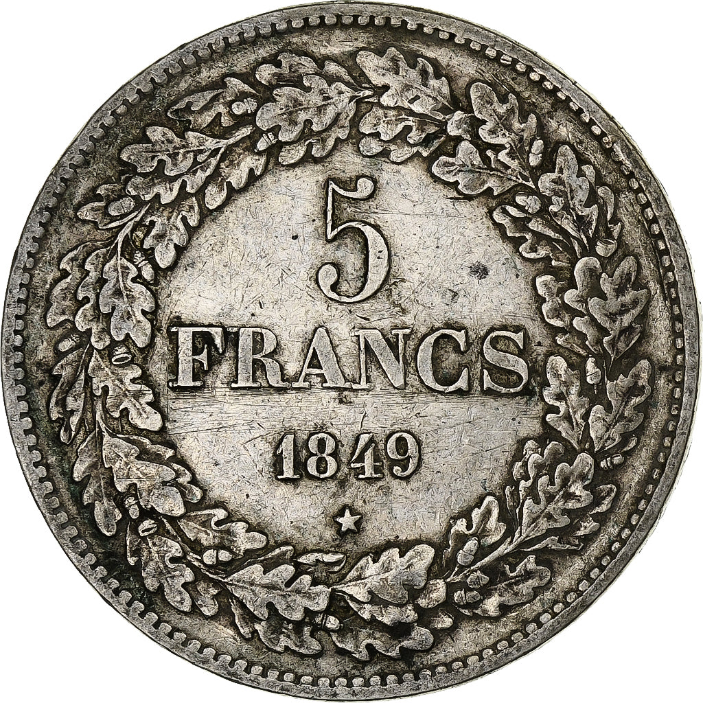 Belgium, Leopold I, 5 Francs, 5 Frank, 1849, Silver, EF(40-45), KM:3.2