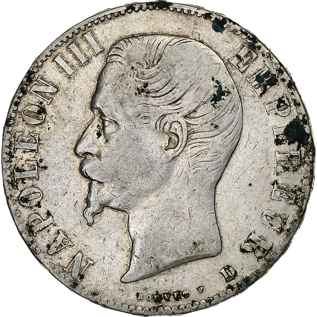 Francja, 5 Francs, Napoléon III, 1856, Lyon, Srebro, VF(30-35), Gadoury:734