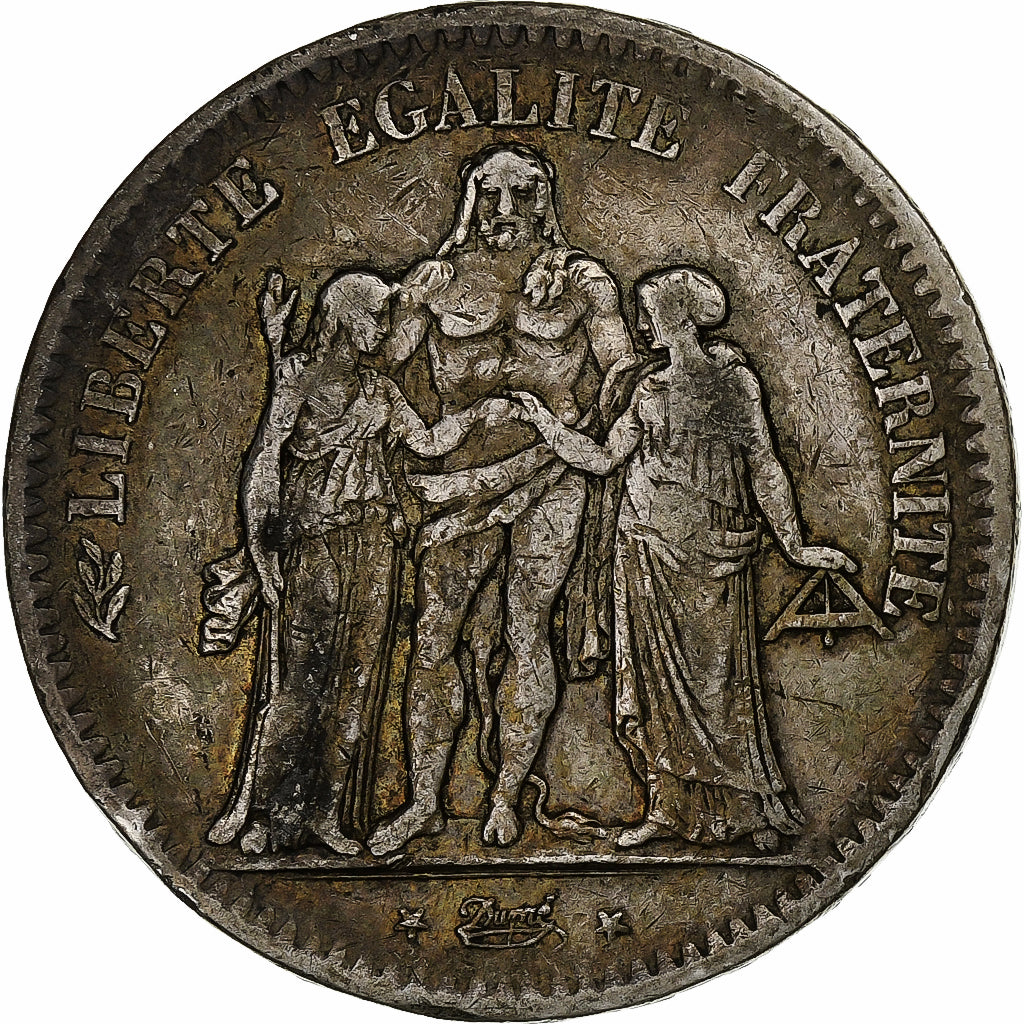 France, 5 Francs, Hercule, 1849, Strasbourg, Silver, VF(20-25), Gadoury:683