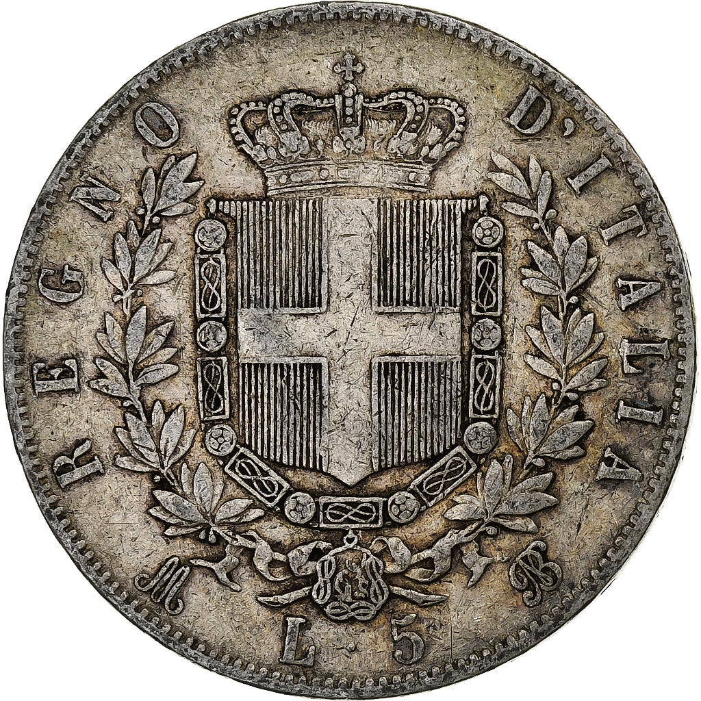 Italy, Vittorio Emanuele II, 5 Lire, 1871, Milan, Silver, VF(20-25), KM:8.3