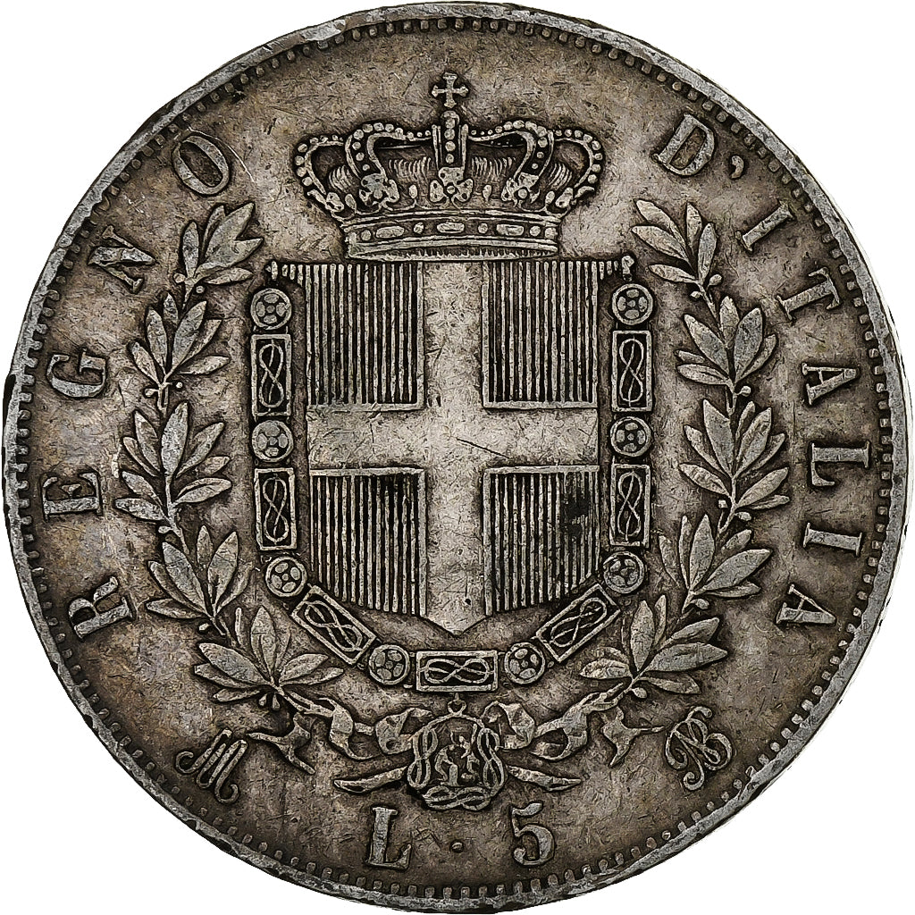 Italia, Vittorio Emanuele II, 5 Lire, 1873, Milan, Argento, MB+, KM:8.3
