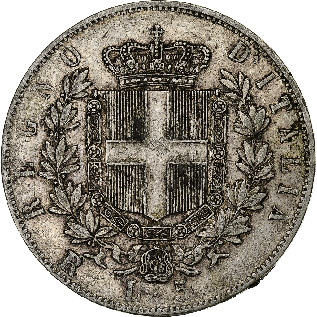 Italy, Vittorio Emanuele II, 5 Lire, 1876, Rome, Silver, VF(30-35), KM:8.4