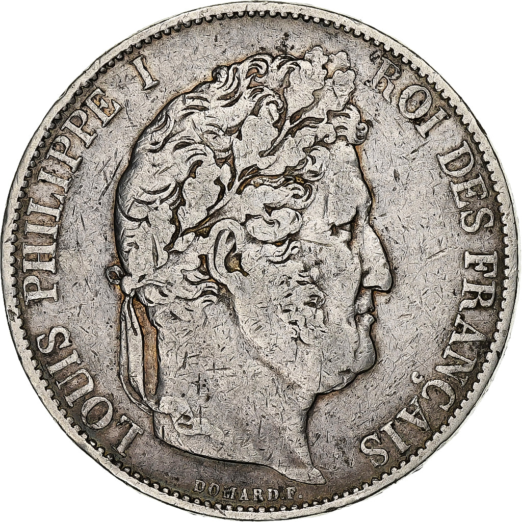 Frankrijk, 5 Francs, Louis-Philippe, 1844, Rouen, Zilver, FR, Gadoury:678a