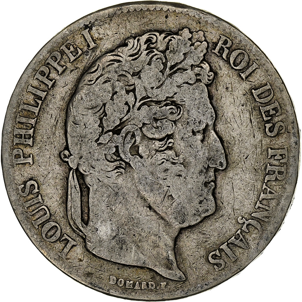 Francia, 5 Francs, Louis-Philippe, 1838, Lille, Plata, BC+, Gadoury:678, Le