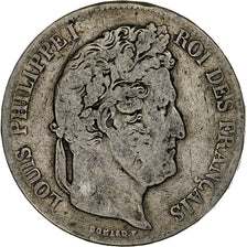 Francia, 5 Francs, Louis-Philippe, 1838, Lille, Plata, BC+, Gadoury:678, Le
