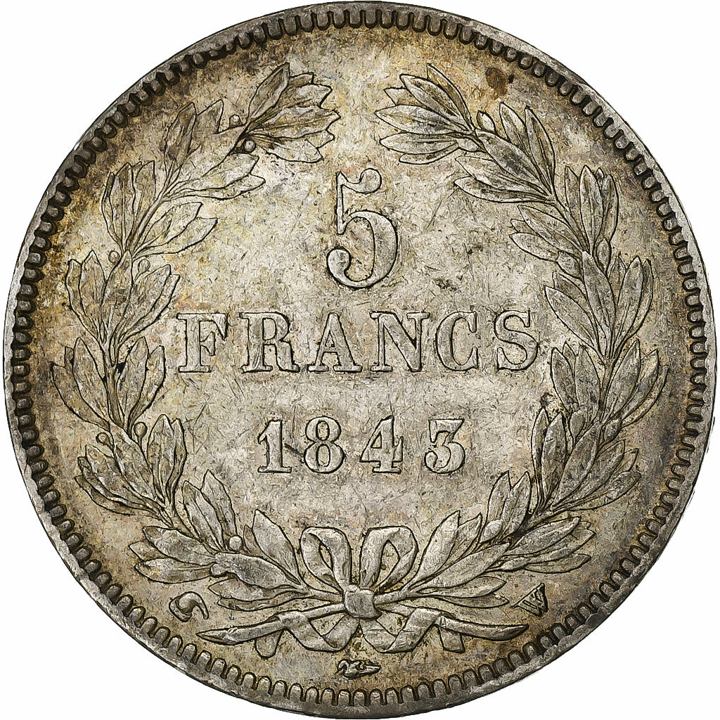 Frankrijk, 5 Francs, Louis-Philippe, 1843, Lille, Zilver, ZF, Gadoury:678, Le