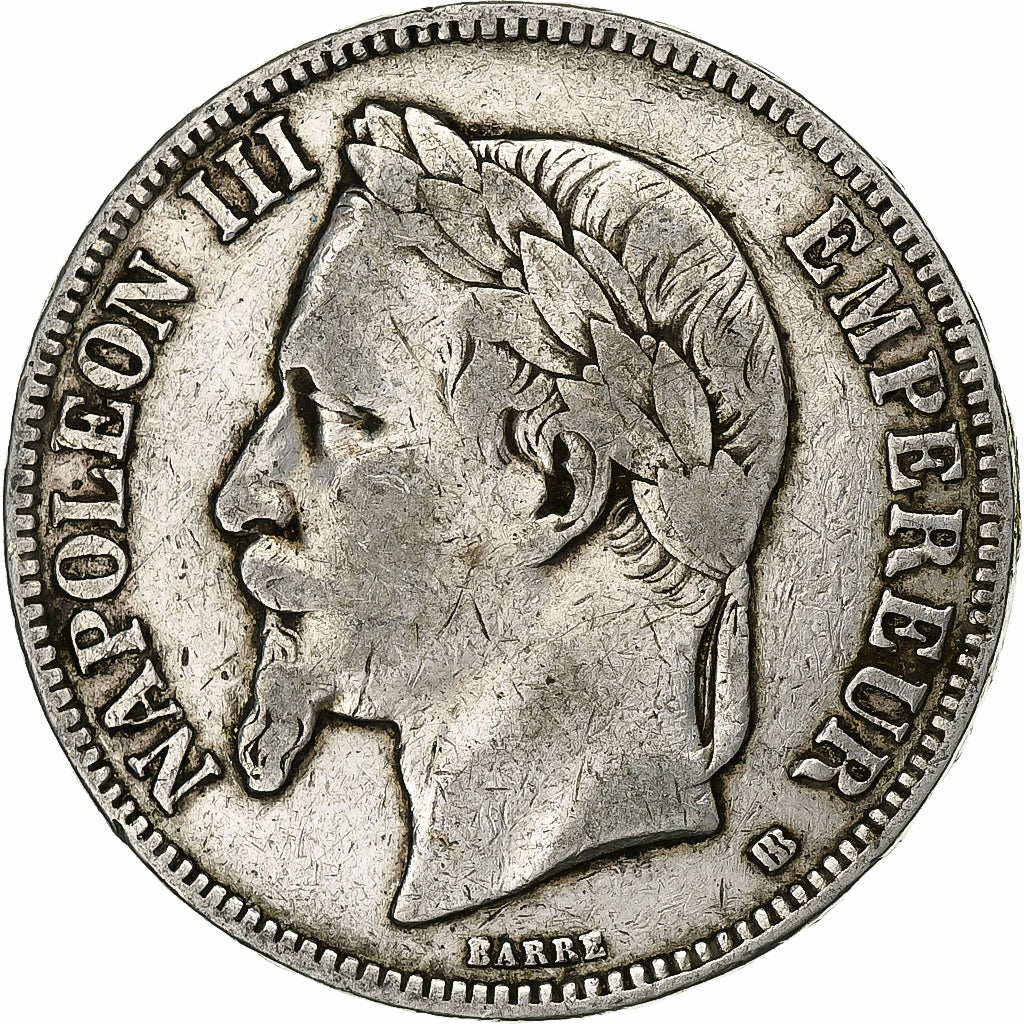 France, Napoléon III, 5 Francs, 1869, Strasbourg, Argent, TB, Gadoury:739