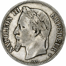 France, Napoléon III, 5 Francs, 1869, Strasbourg, Argent, TB, Gadoury:739