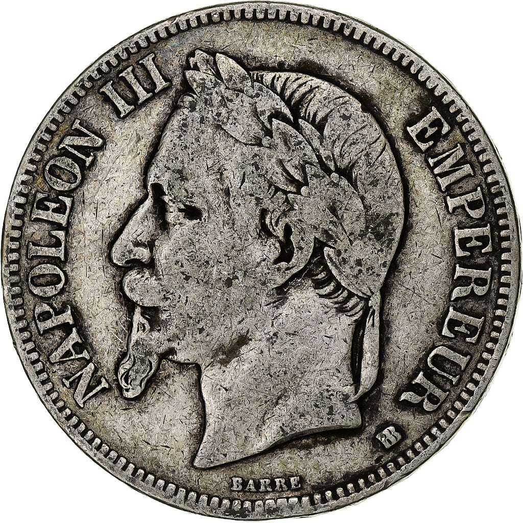 Frankreich, Napoleon III, 5 Francs, 1869, Strasbourg, Silber, S, Gadoury:739