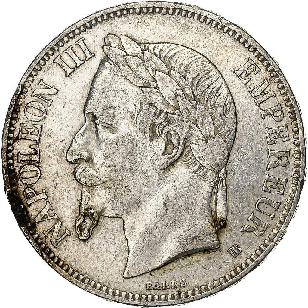 France, 5 Francs, Napoléon III, 1869, Strasbourg, Argent, TB+, Gadoury:739