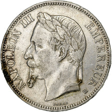 France, 5 Francs, Napoléon III, 1869, Strasbourg, Argent, TB+, Gadoury:739