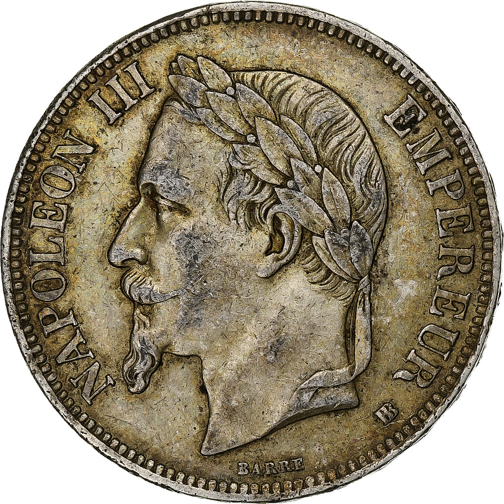 France, 5 Francs, Napoléon III, 1869, Strasbourg, Silver, EF(40-45)