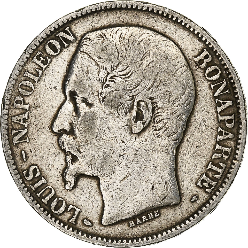 Francja, 5 Francs, Louis Napoléon Bonaparte, 1852, Paris, Srebro, F(12-15)
