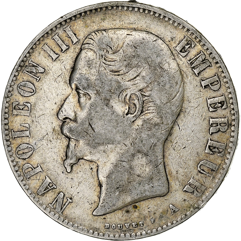 Frankrijk, 5 Francs, Napoléon III, 1855, Paris, Zilver, FR, Gadoury:734