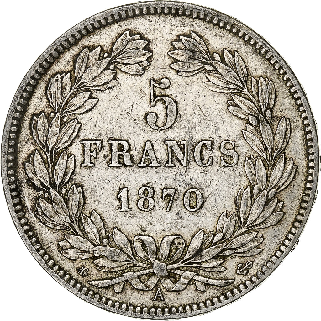France, 5 Francs, Cérès, 1870, Paris, Silver, EF(40-45), Gadoury:742, Le