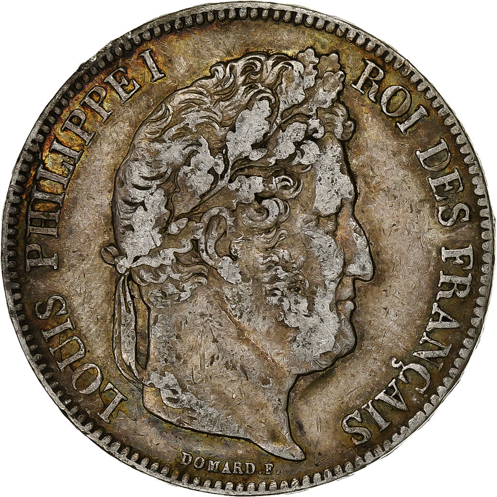 France, 5 Francs, Louis-Philippe, 1837, Paris, Silver, VF(30-35), Gadoury:678