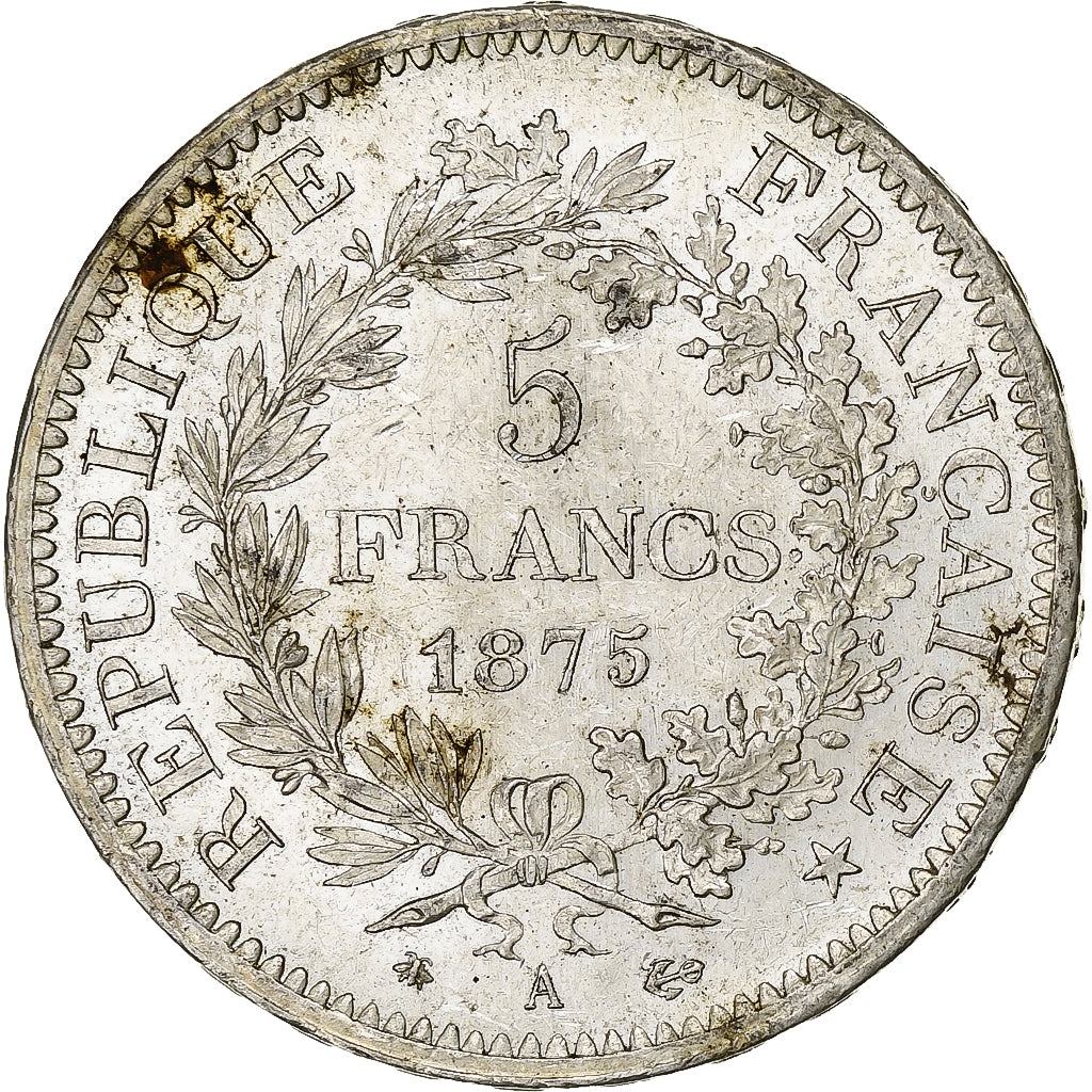 France, 5 Francs, Hercule, 1875, Paris, Argent, SUP, Gadoury:745a, KM:820.1