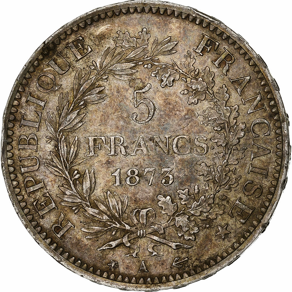 Francia, 5 Francs, Hercule, 1873, Paris, Plata, MBC+, Gadoury:745a, KM:820.1