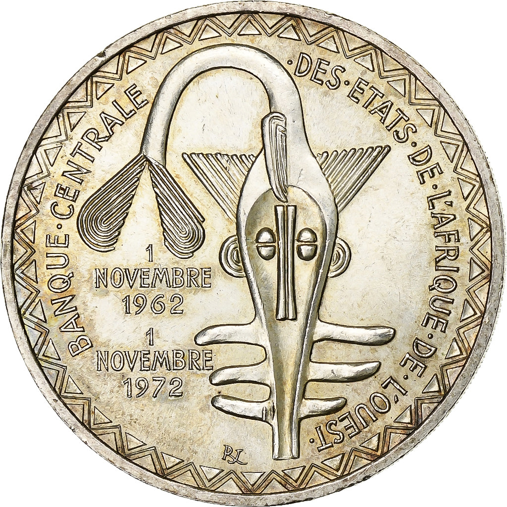 West Afrikaanse Staten, 500 Francs, 1972, Zilver, PR, KM:7