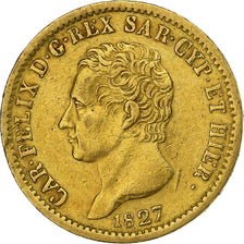 États italiens, SARDINIA, Carlo Felice, 20 Lire, 1827, Turin, Or, TTB, KM:118.1