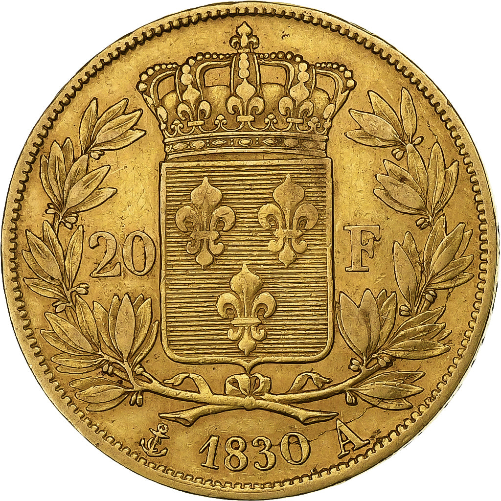 France, 20 Francs, Charles X, 1830, Paris, Gold, EF(40-45), Gadoury:1029