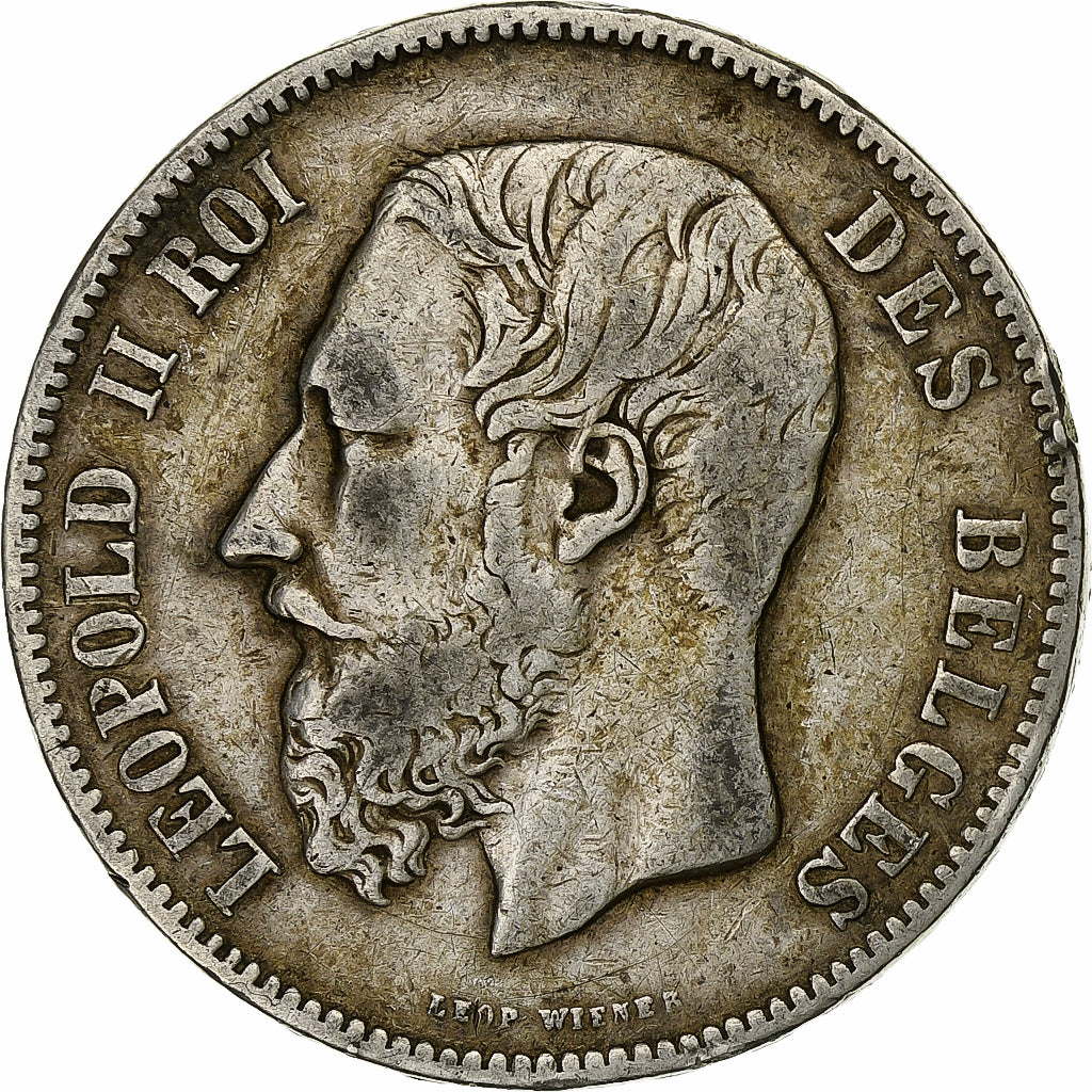 Belgium, Leopold II, 5 Francs, 5 Frank, 1869, Silver, VF(20-25), KM:24