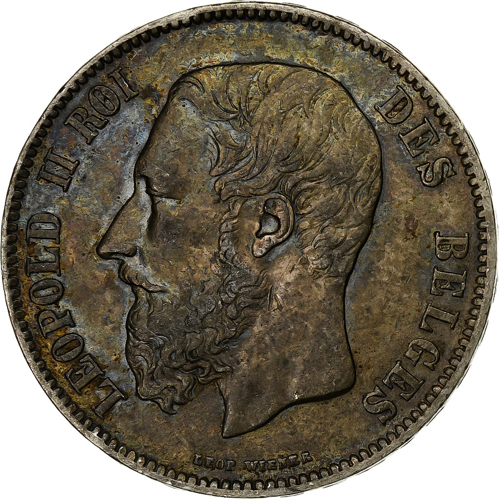 Belgium, Leopold II, 5 Francs, 5 Frank, 1869, Silver, VF(30-35), KM:24