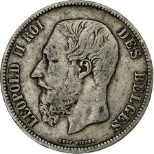 Belgium, Leopold II, 5 Francs, 5 Frank, 1870, Brussels, Silver, VF(20-25), KM:24