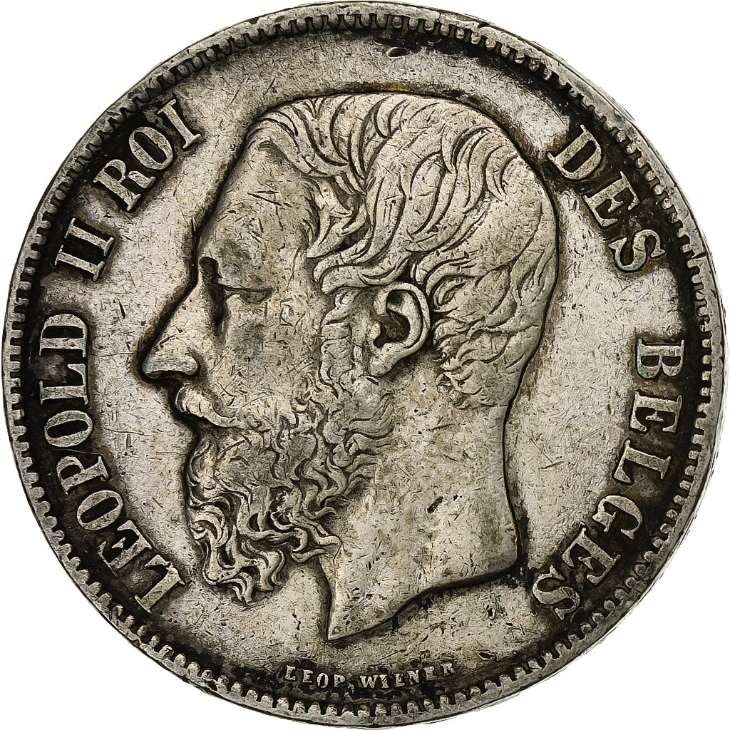 Belgium, Leopold II, 5 Francs, 5 Frank, 1870, Brussels, Silver, VF(30-35), KM:24