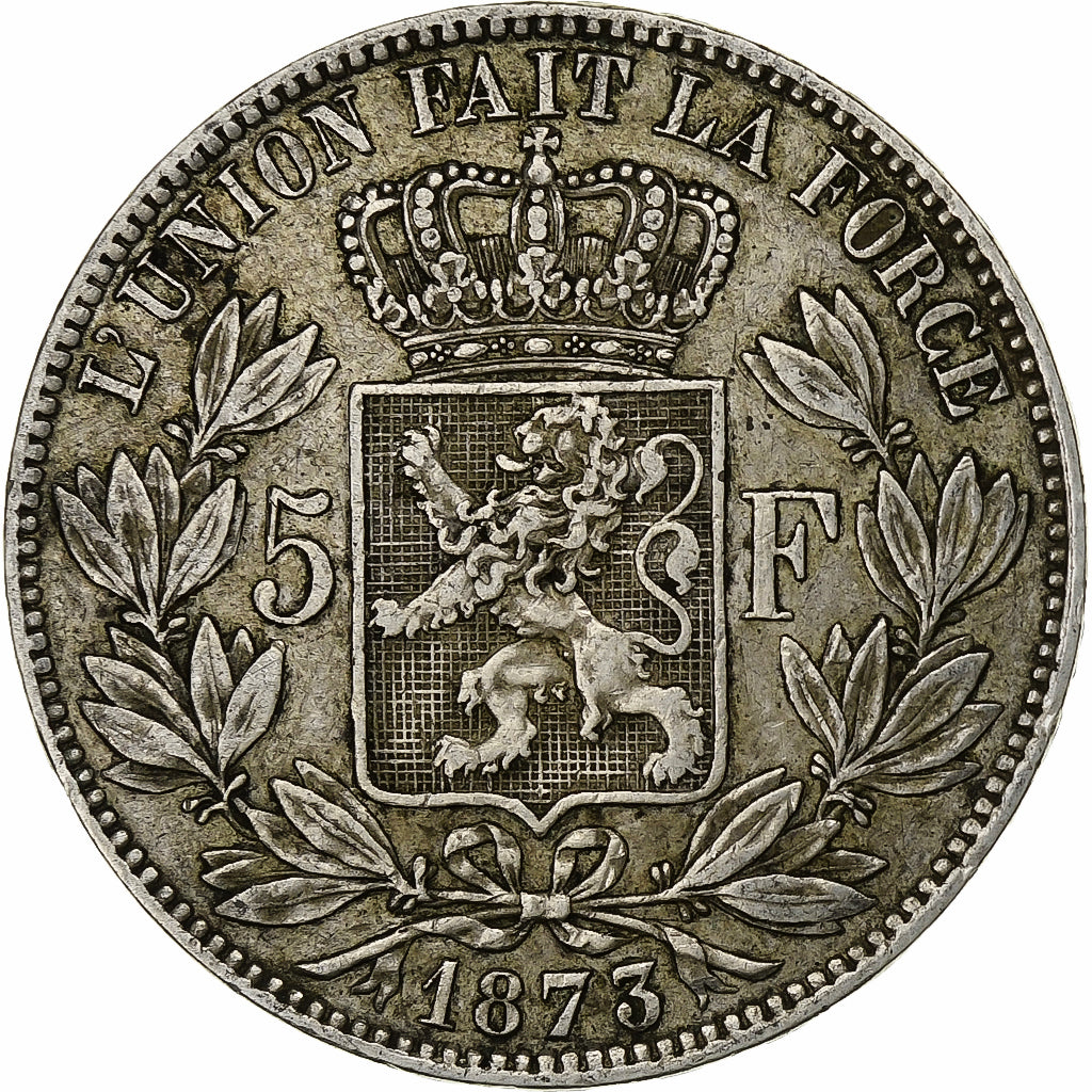 Belgique, Leopold II, 5 Francs, 5 Frank, 1873, Argent, TB, KM:24