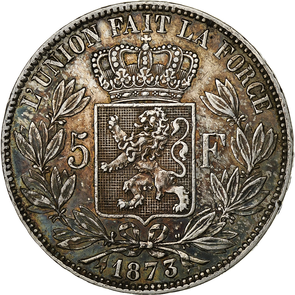 Belgium, Leopold II, 5 Francs, 5 Frank, 1873, Silver, VF(30-35), KM:24