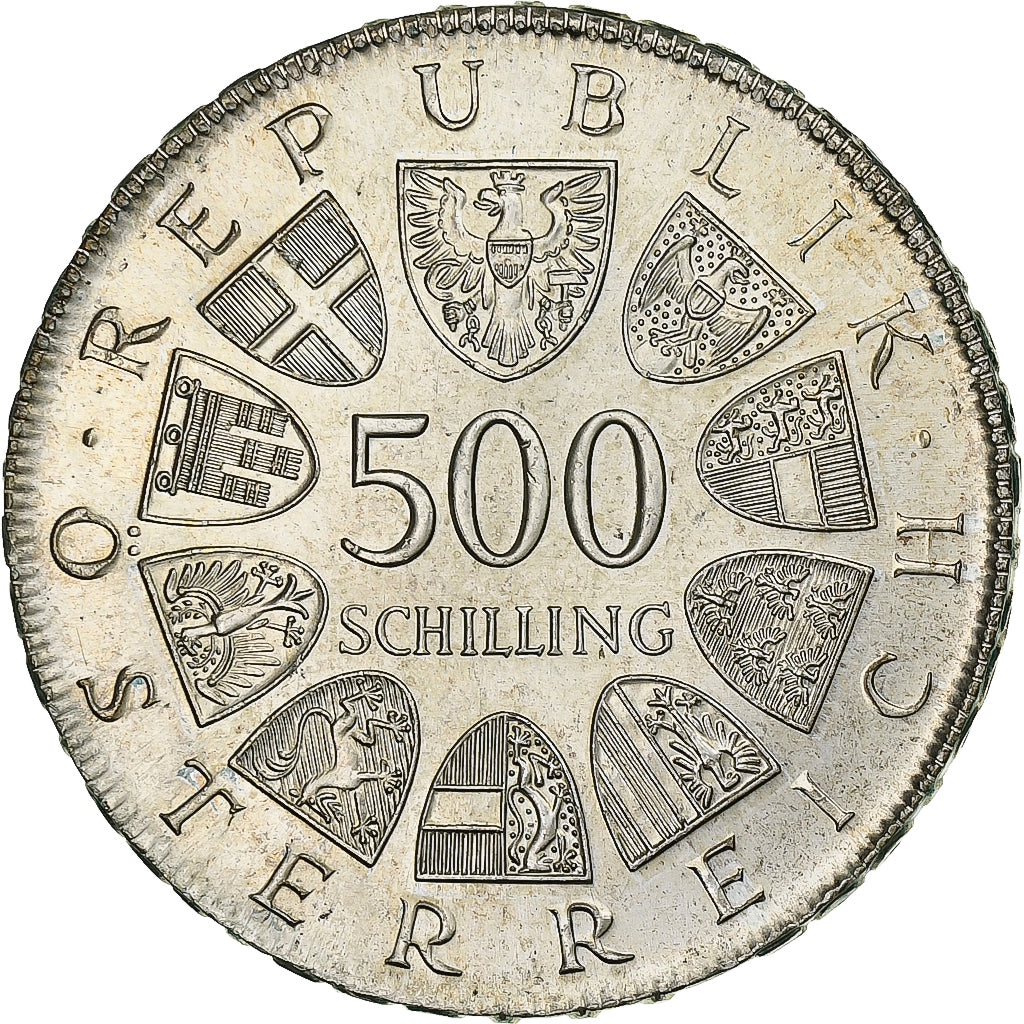 Austria, 500 Schilling, 1982, Vienna, Srebro, MS(63), KM:2957