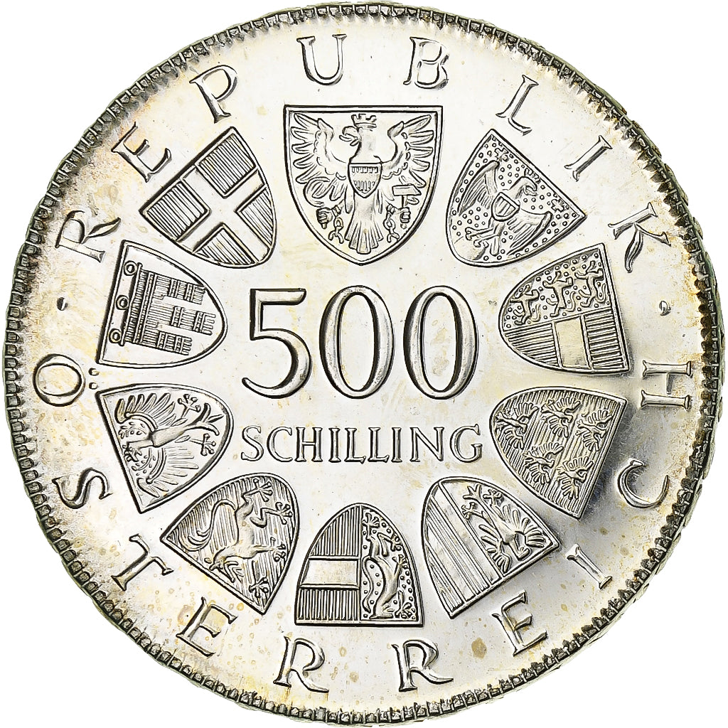 Áustria, 500 Schilling, 1981, Prata, MS(63), KM:2951