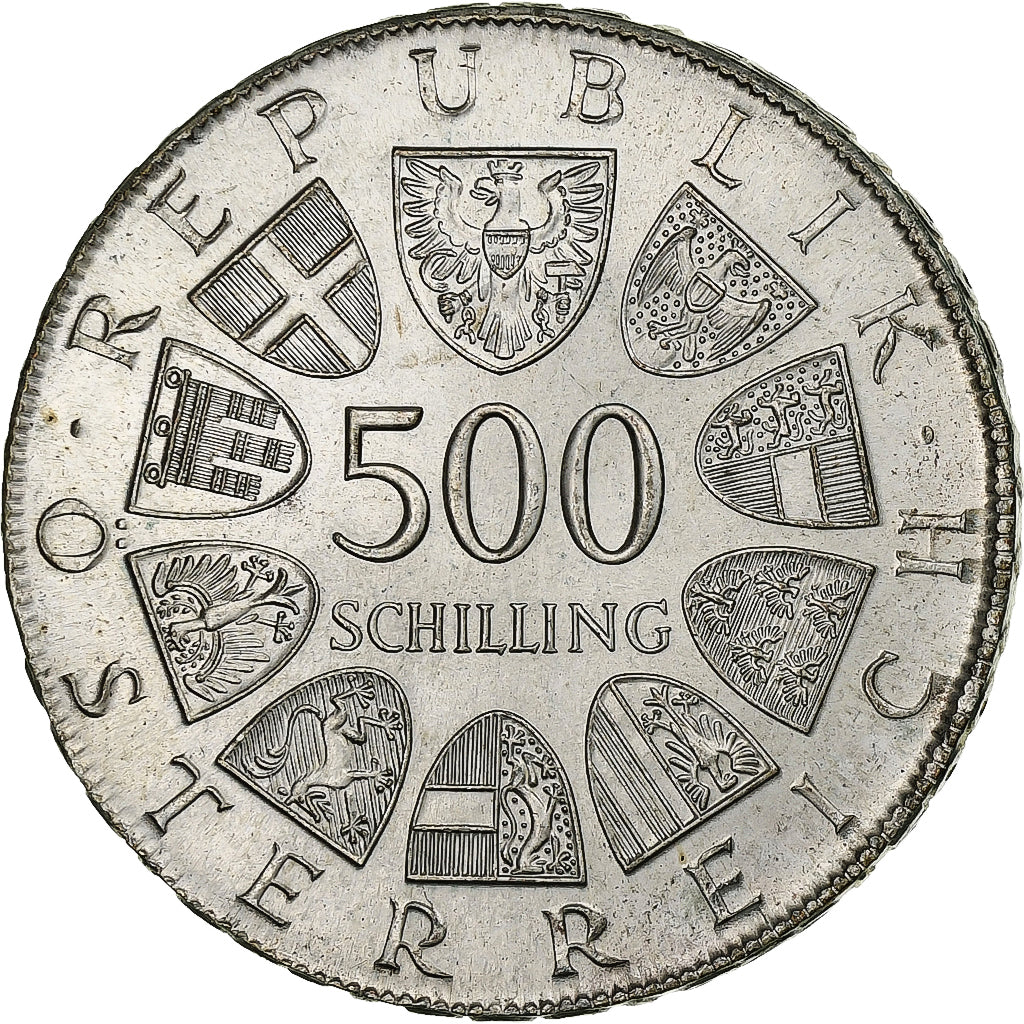 Áustria, 500 Schilling, 1981, Vienna, Prata, MS(63), KM:2954