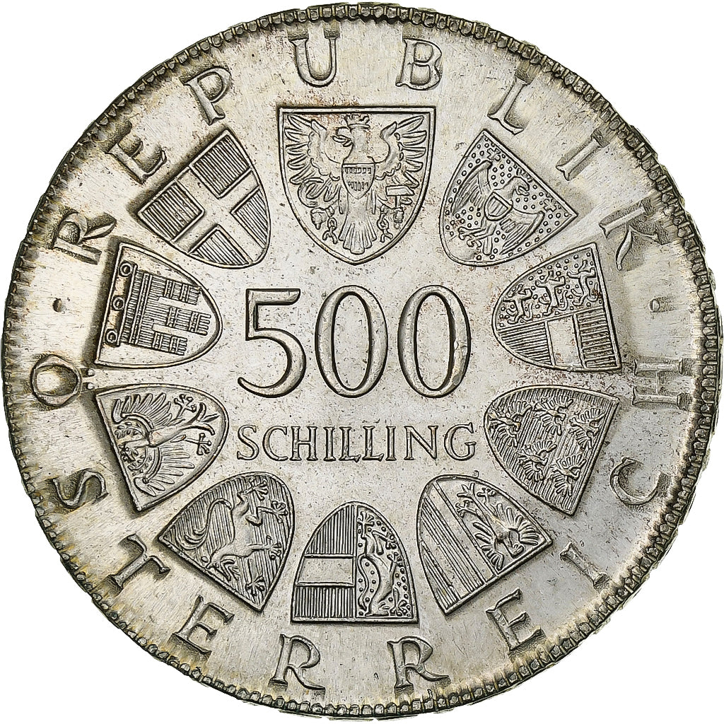Áustria, 500 Schilling, 1980, Prata, MS(63), KM:2949