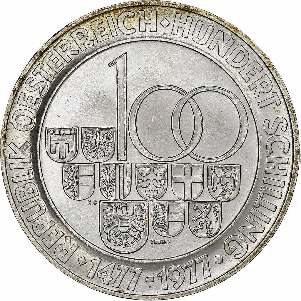 Austria, 100 Schilling, 1977, Argento, SPL, KM:2936