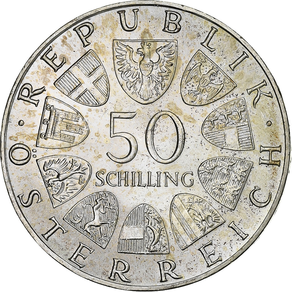 Áustria, 50 Schilling, 1974, Prata, AU(55-58), KM:2922