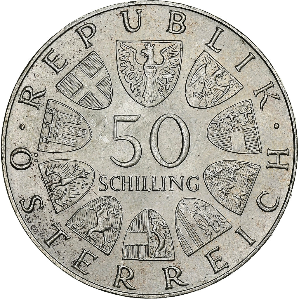Austria, 50 Schilling, 1972, Silver, MS(60-62), KM:2914