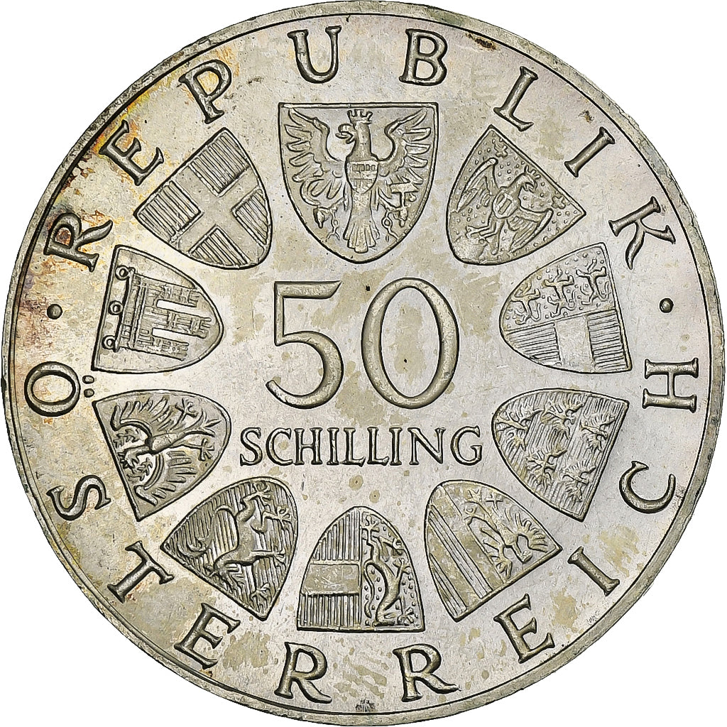 Austria, 50 Schilling, 1971, Silver, AU(55-58), KM:2911