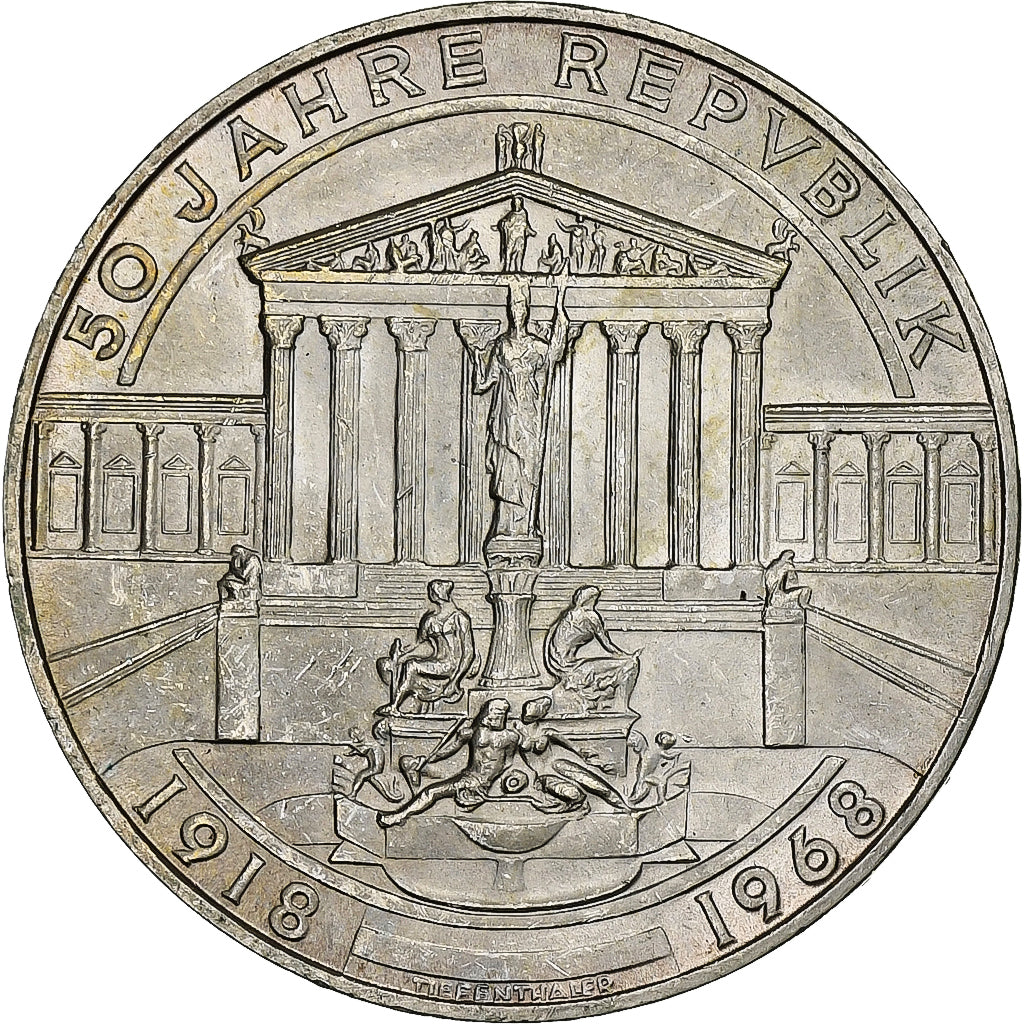 Austria, 50 Schilling, 1968, Silver, MS(63), KM:2904.1