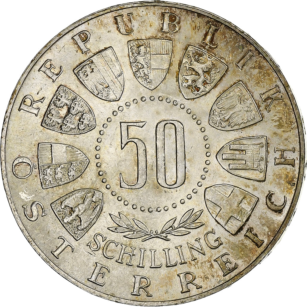 Austria, 50 Schilling, 1964, Silver, AU(55-58), KM:2896