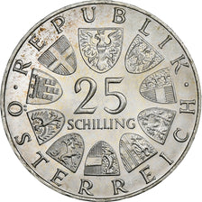 Áustria, 25 Schilling, 1970, Prata, MS(64), KM:2907