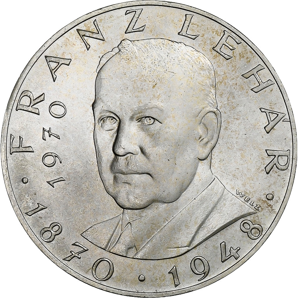 Áustria, 25 Schilling, 1970, Prata, MS(64), KM:2907