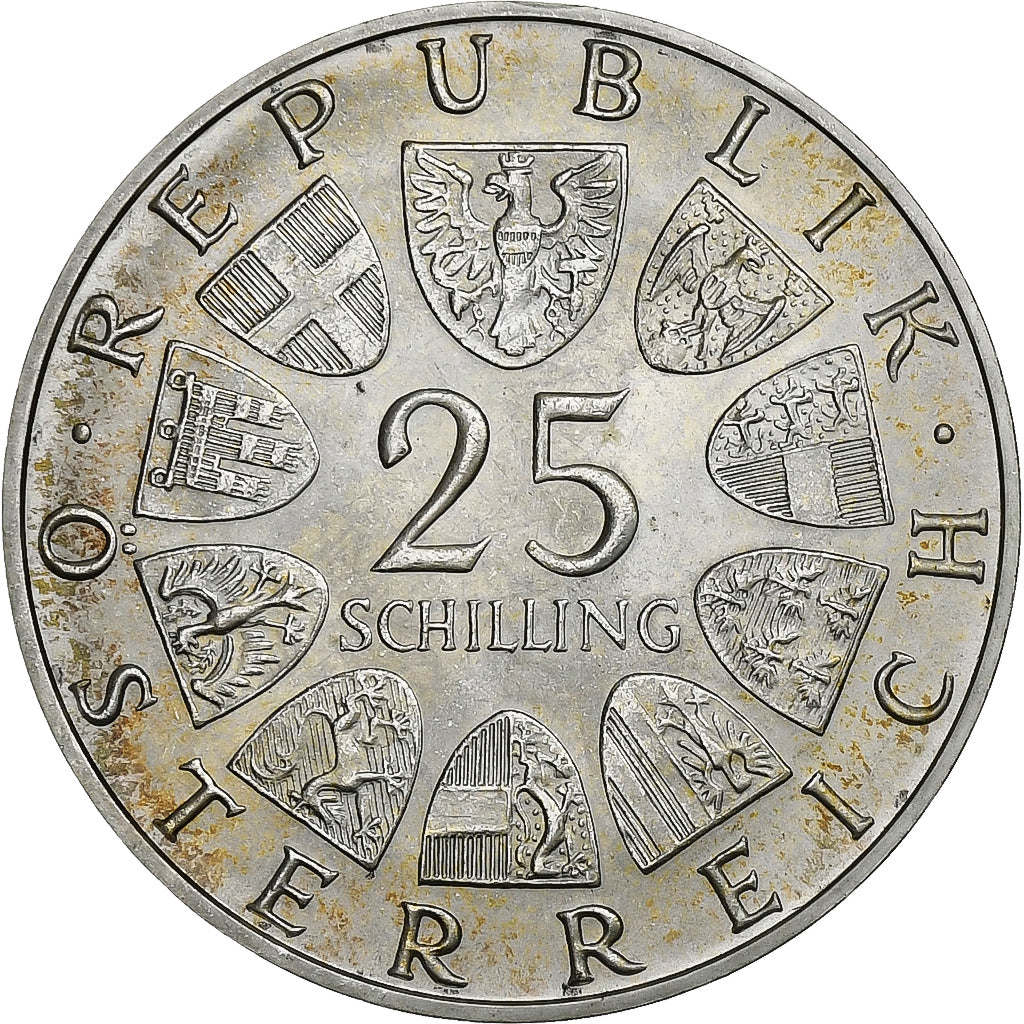 Austria, 25 Schilling, 1969, Plata, SC, KM:2905