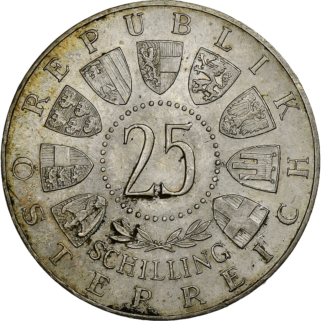 Austria, 25 Schilling, 1963, Silver, AU(55-58), KM:2893