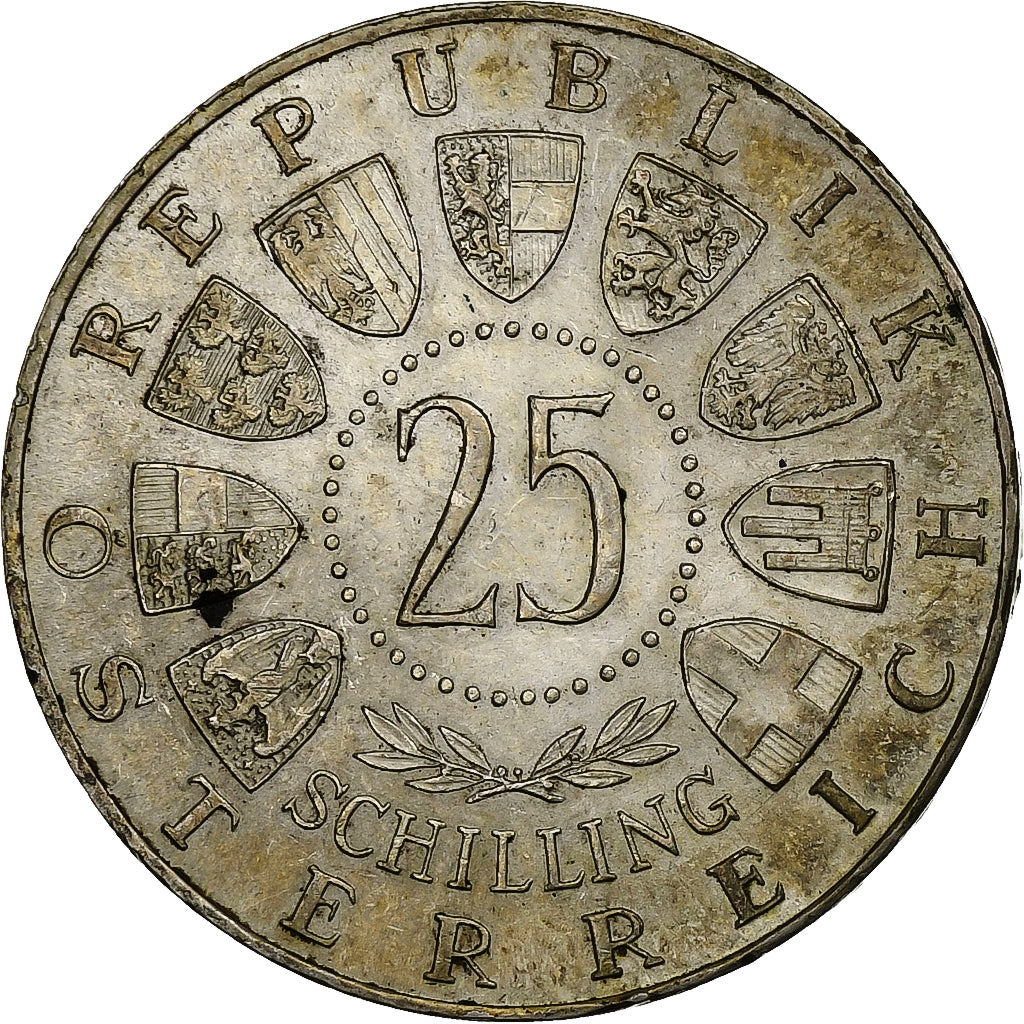 Austria, 25 Schilling, 1957, Silver, AU(55-58), KM:2883