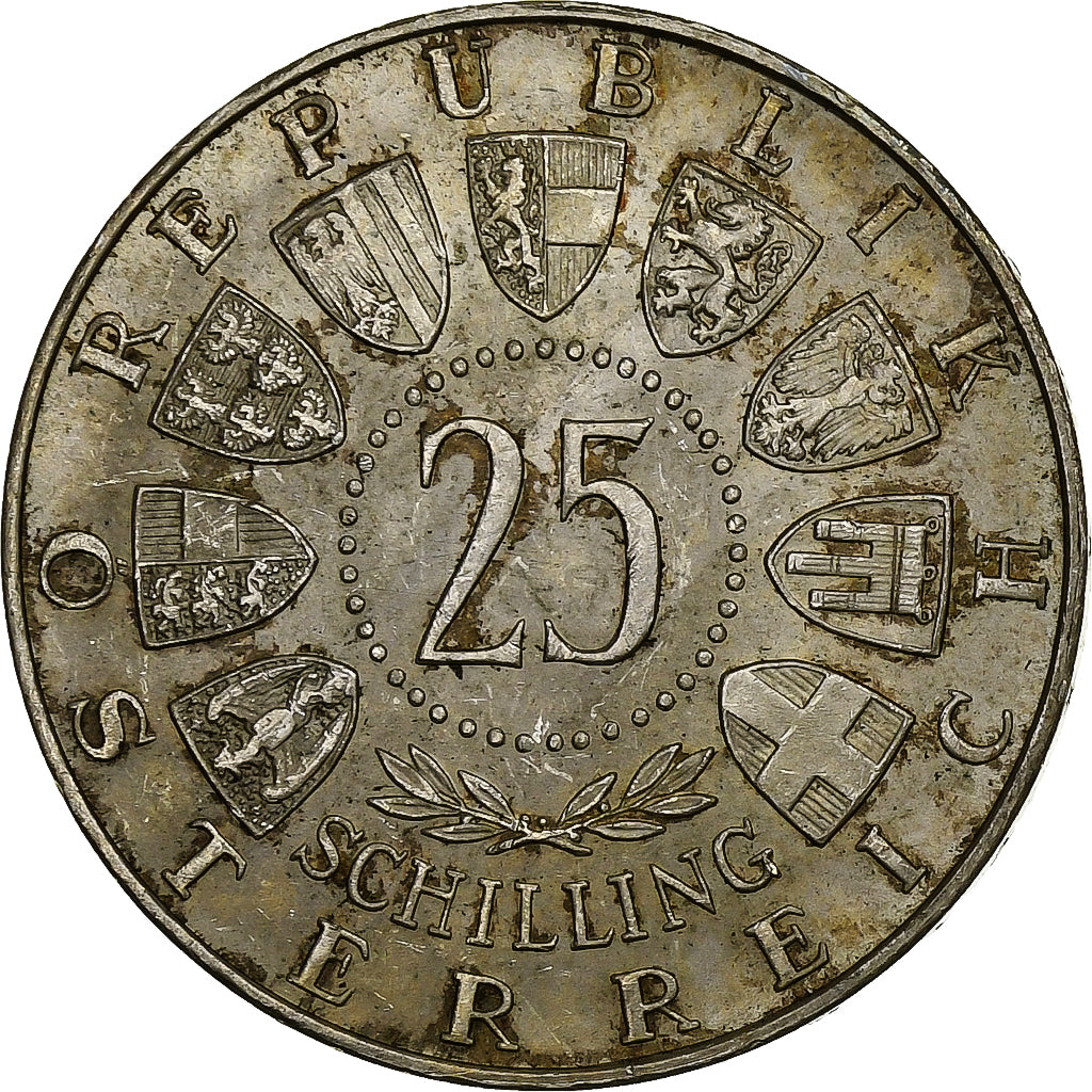 Austria, 25 Schilling, 1956, Argento, BB+, KM:2881